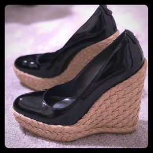 Stuart Weitzman Black Parent wedge pumps